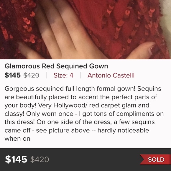 RED PROM DRESS - Picture 5 of 5