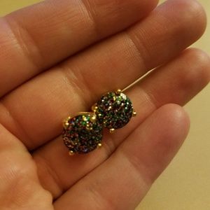 Show your pride! Rainbow glitter Kate Spade studs