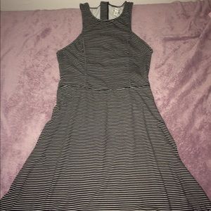 Black and white striped dress