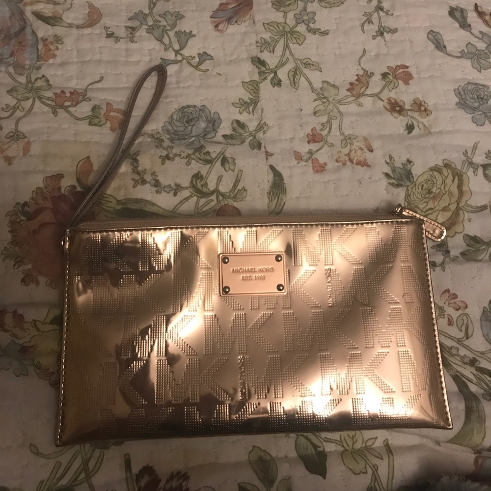 Michael Kors Rose Gold Clutch