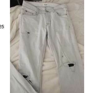 Hudson patched skinny jeans