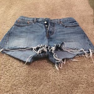 Frayed High-Waisted Shorts