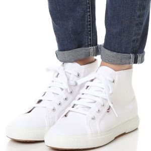White Superga Hi Tops