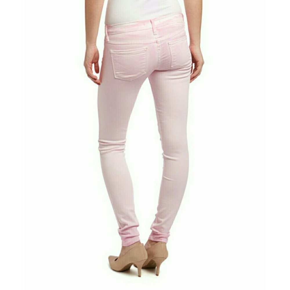 Pink Dip-Dye Skinny Jeans Jeggings - Picture 2 of 8