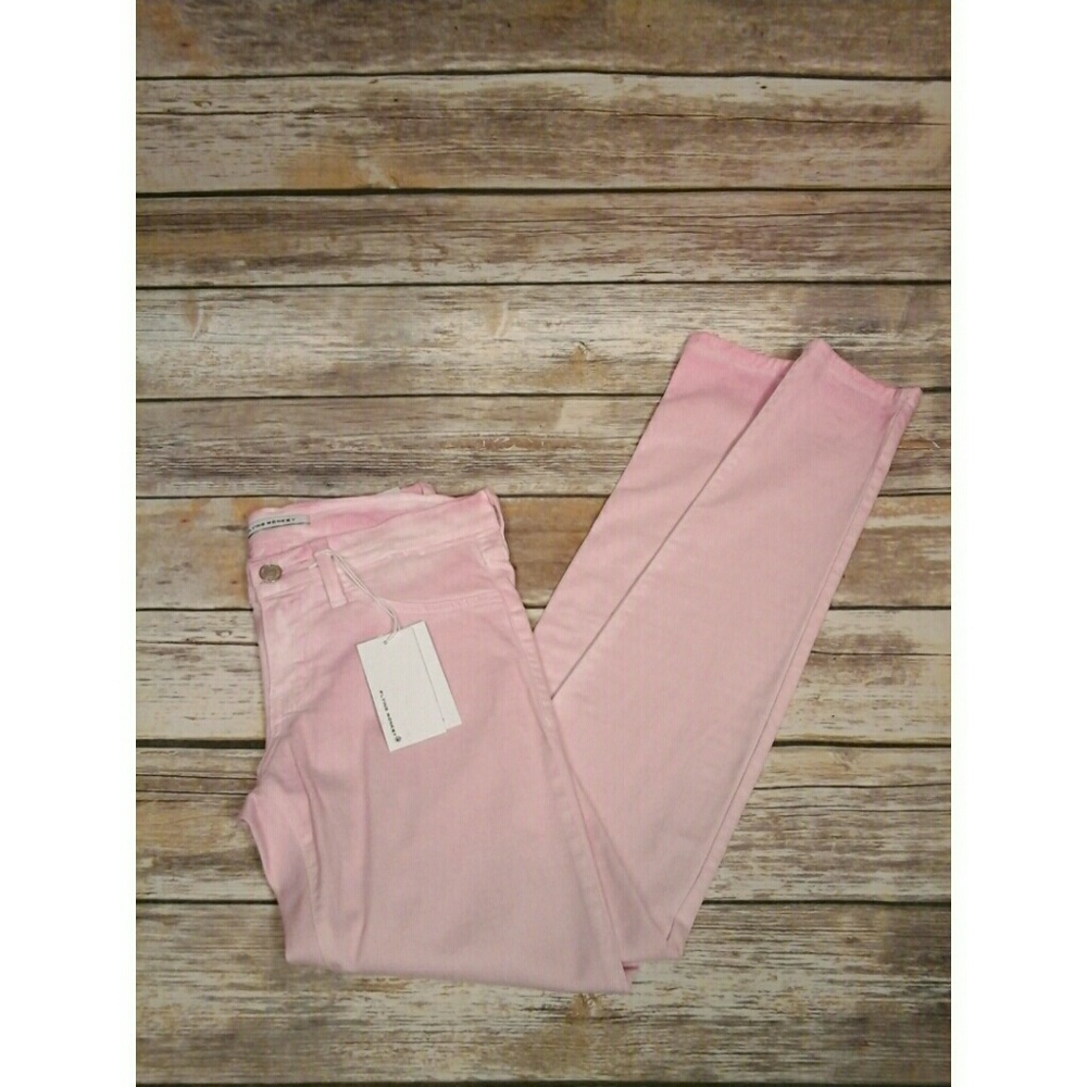 Pink Dip-Dye Skinny Jeans Jeggings - Picture 4 of 8