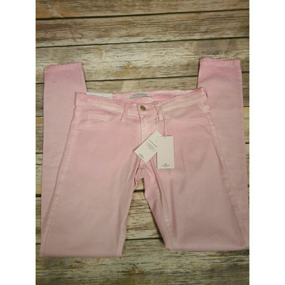 Pink Dip-Dye Skinny Jeans Jeggings - Picture 5 of 8