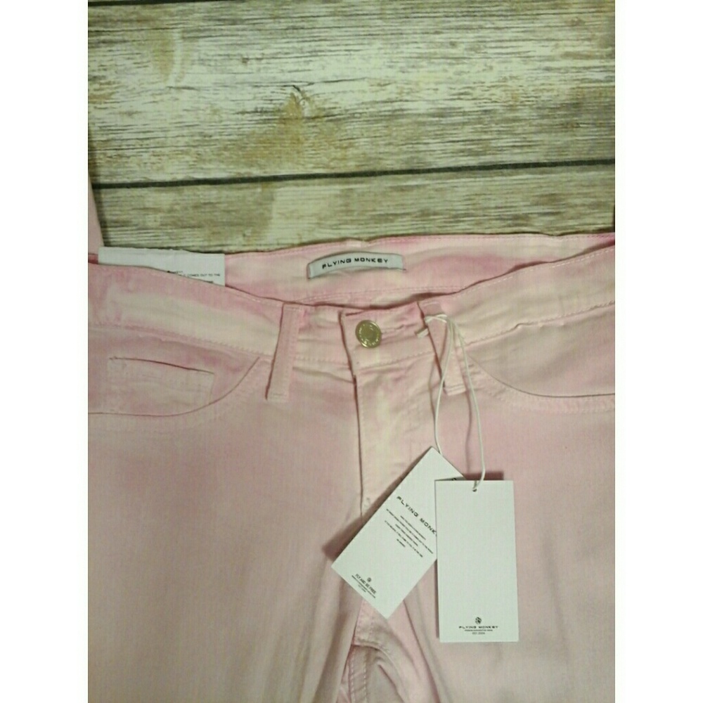 Pink Dip-Dye Skinny Jeans Jeggings - Picture 6 of 8