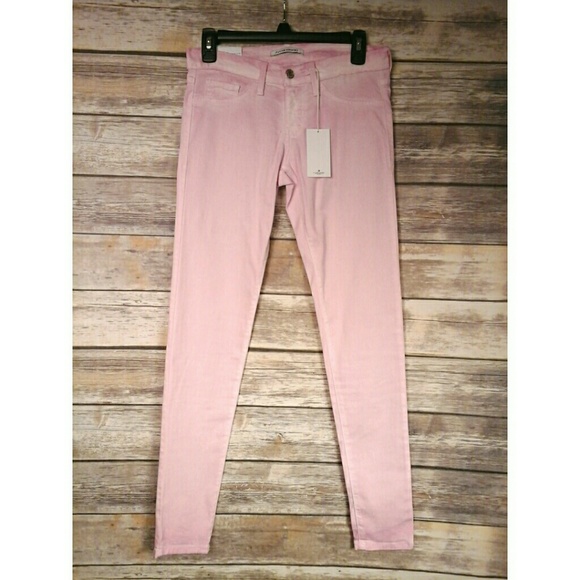 Pink Dip-Dye Skinny Jeans Jeggings - Picture 7 of 8