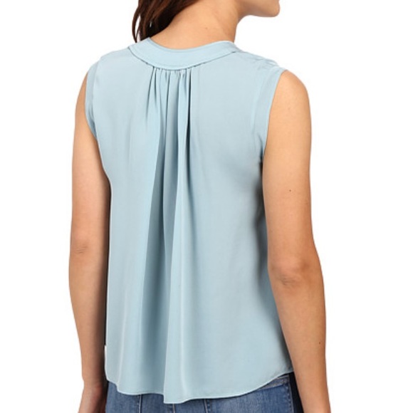 ✨HP!✨ NWT Rebecca Taylor Blue Silk Tie Front Top - Picture 4 of 5