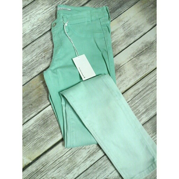 2 pairs Pink & Mint Dip-Dye Skinny Jeans Jeggings - Picture 5 of 8