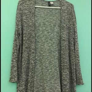 grey divided cardigan