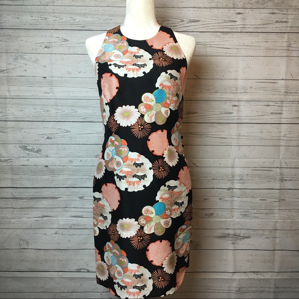 Muse Halter Floral Silk Dress Size 4