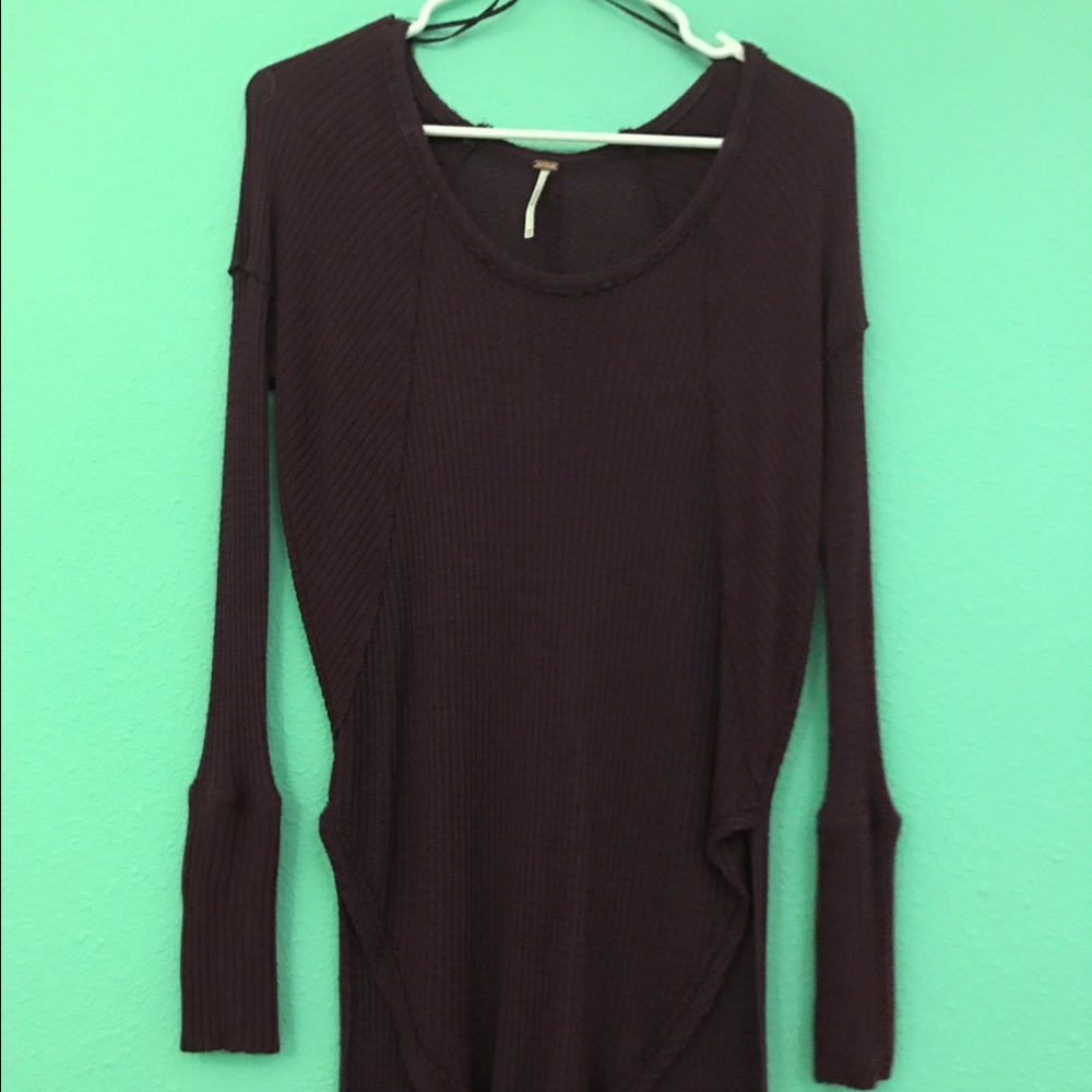 free people dark purple sweater