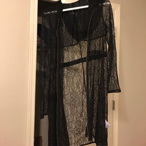 Lace zip cover up