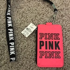 RARE vs pink lanyard and id holder