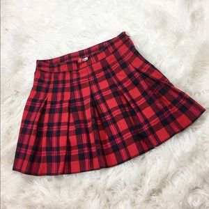Black & Red Plaid Mini Tennis Style Skirt