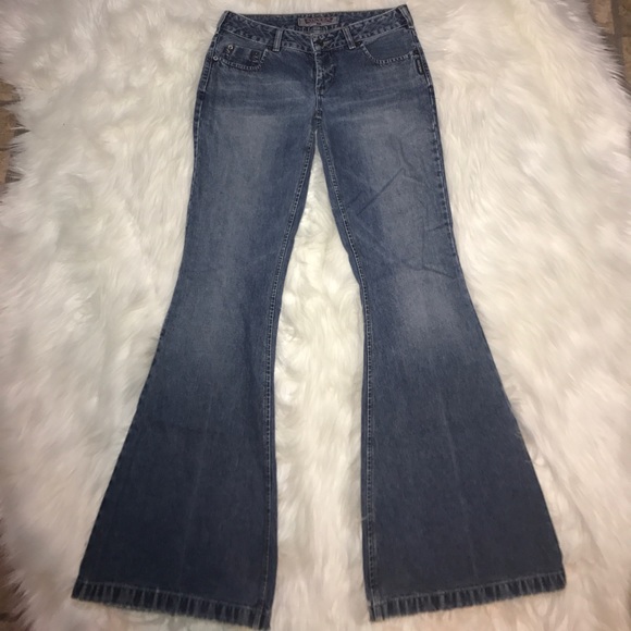 silver bell bottom jeans