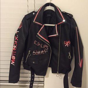 💯authentic Zara leather jacket US size S