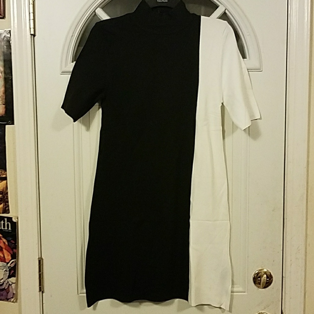 ZARA Black & white knit dress