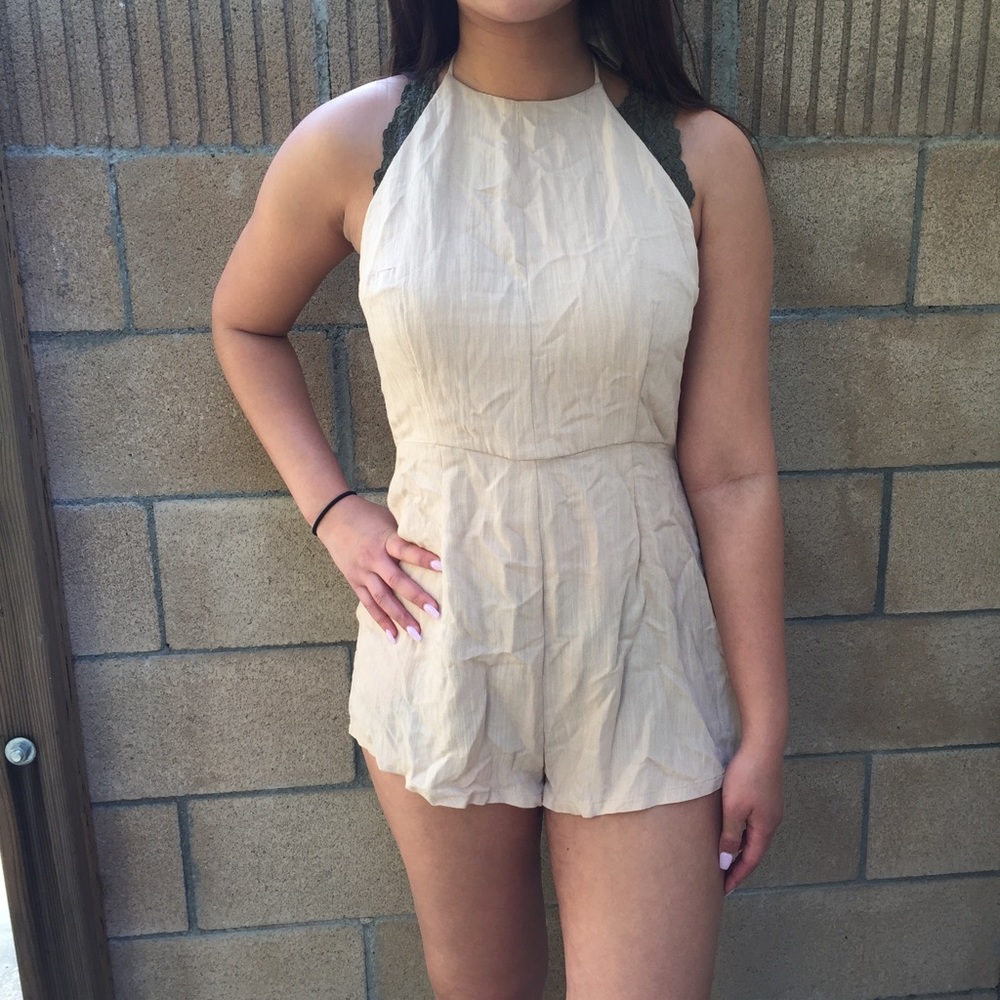 Stella Cream halter top romper