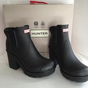 New Hunter Block Heel Rain Boots
