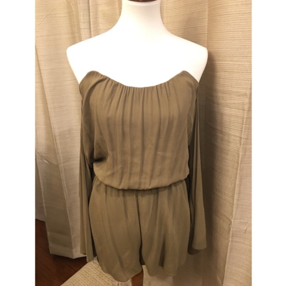 Olive green romper corset off shoulder
