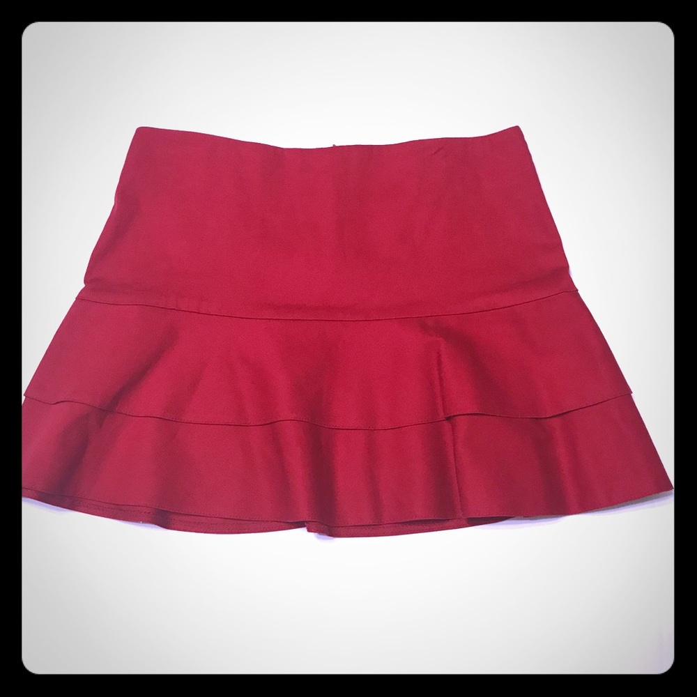 Red Flounce Mini Skirt [SK-7]