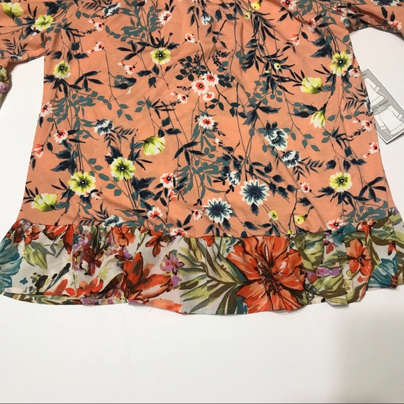 🎈SALE ANTHROPOLOGIE Fig & Flower Floral Top TO-17 - Picture 4 of 5