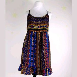 mini Sundress Tribal Aztec Print  Boho Hippie Fest