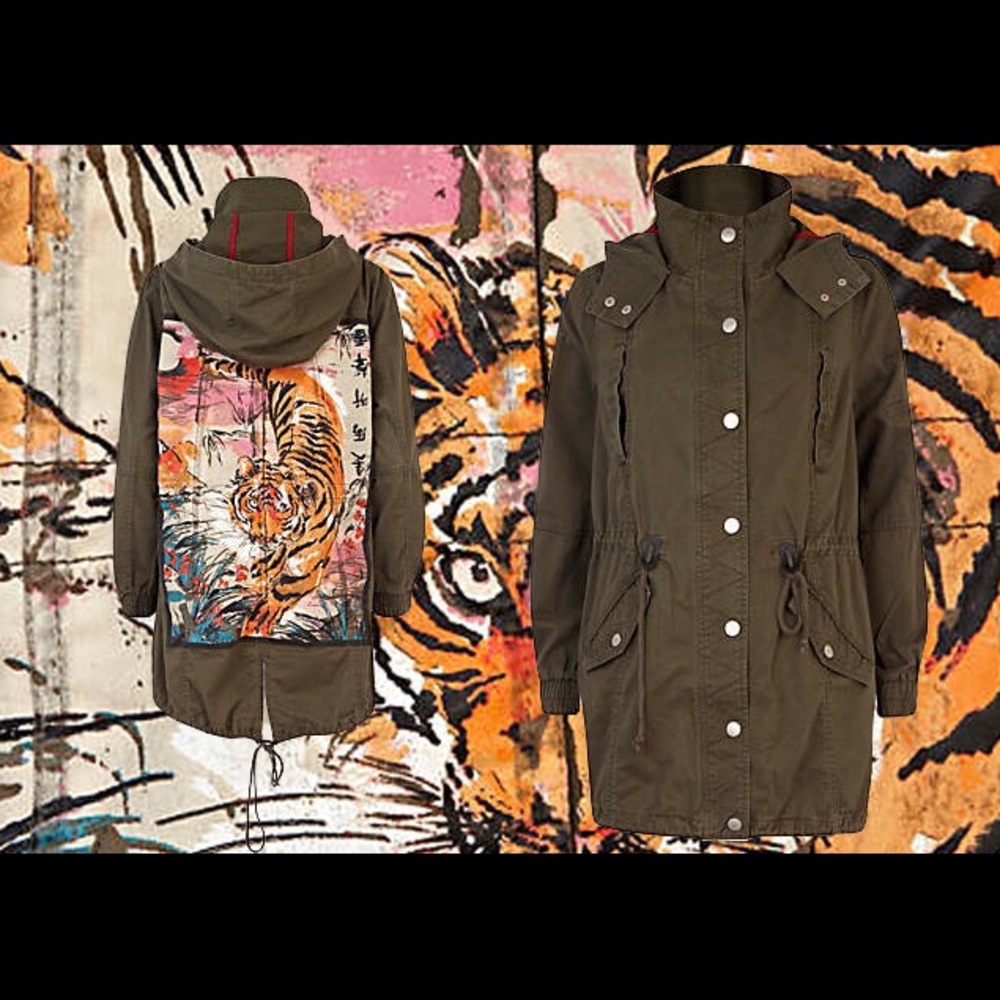 ISO River Island Khaki Tiger Parka