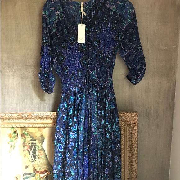 Spell & the Gypsy Kiss the Sky Gown Bluejay Dress - Picture 3 of 5