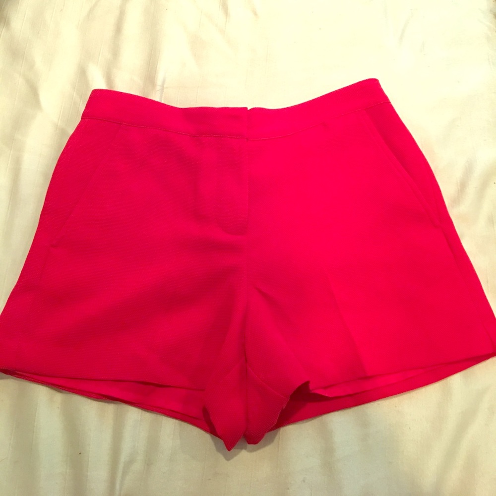 Red High-Rise Shorts