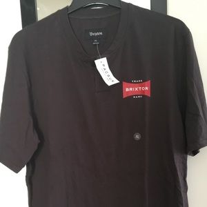 Brixton Men's XL Two-Button T-Shirt in Dark Grey