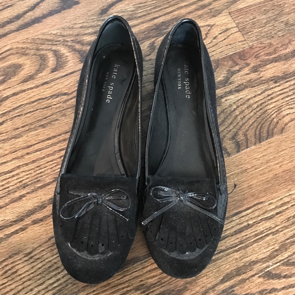 Kate spade black suede Flats