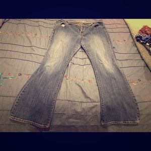 Old navy blue jeans