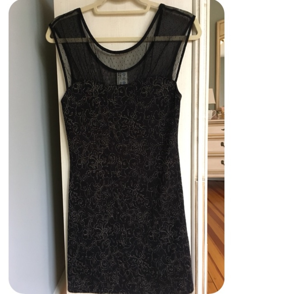 Free People black & gold bodycon dress