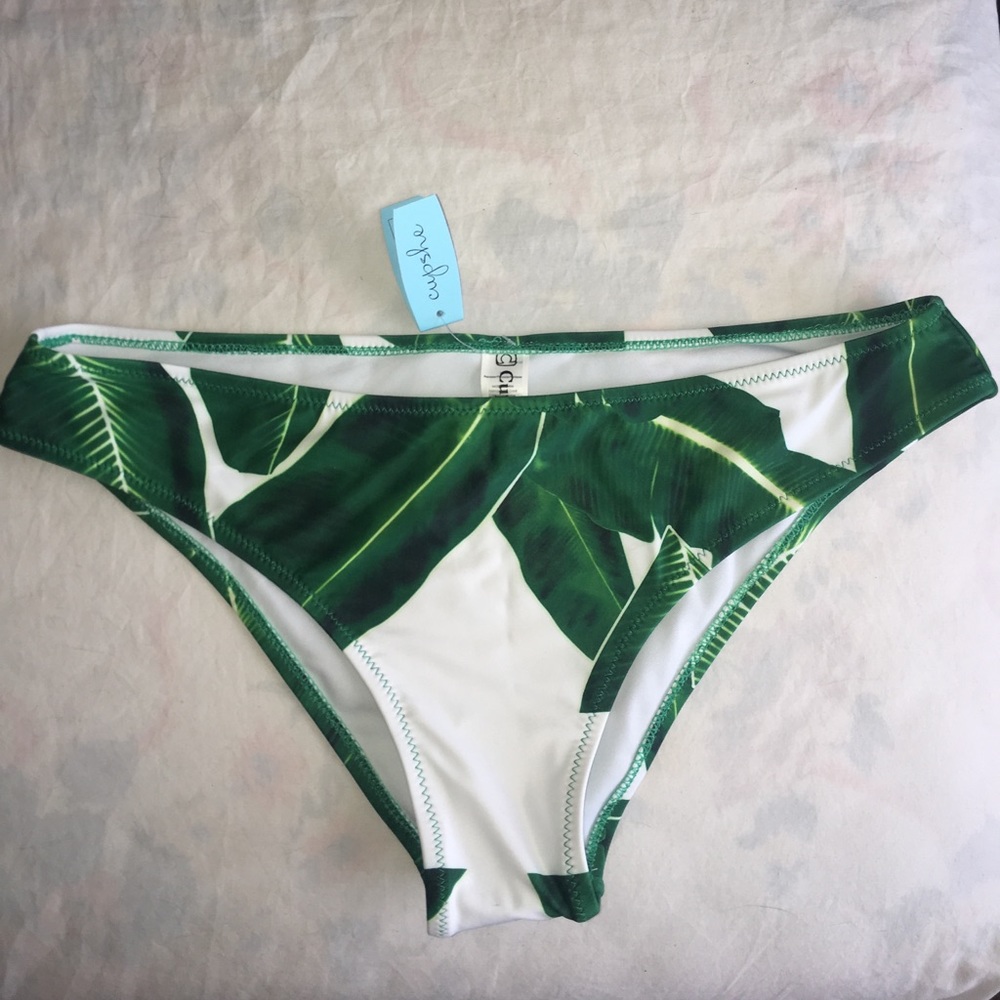 Cupshe swim bottom large Forrest Leaves