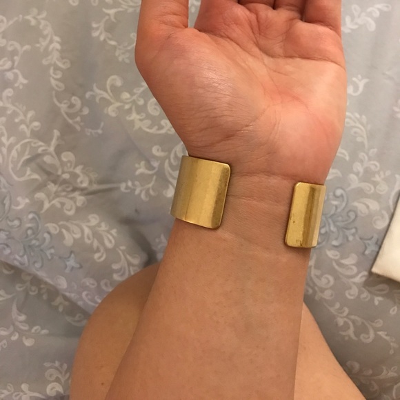 Gold J.Crew Cuff Bracelet with Crystals - Picture 3 of 3