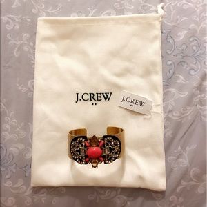 Gold J.Crew Cuff Bracelet with Crystals