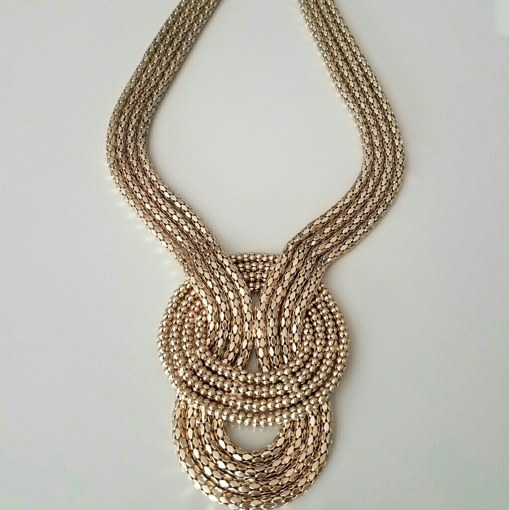 EXPRESS Gold Multi-strand Knotted Necklace