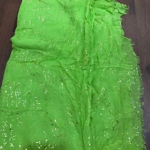 Jessica Simpson Green/Gold Speckle Scarf
