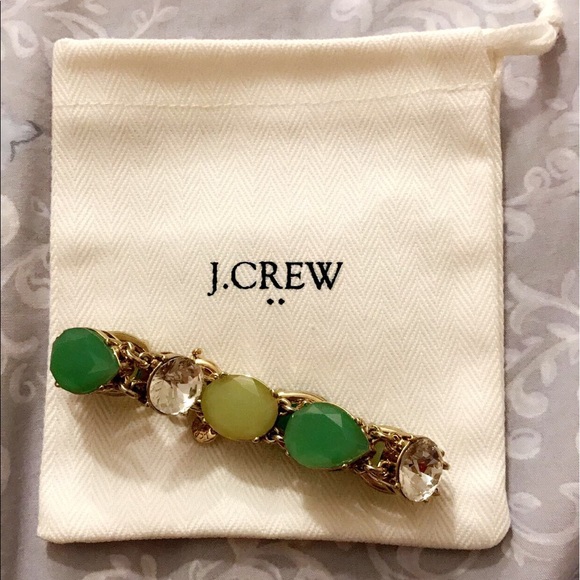 J.Crew Green & Gold Lobster Clasp Bracelet - Picture 1 of 3