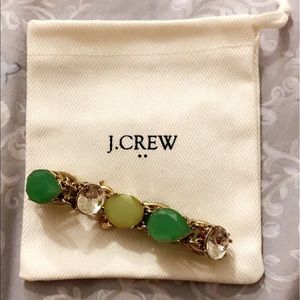 J.Crew Green & Gold Lobster Clasp Bracelet