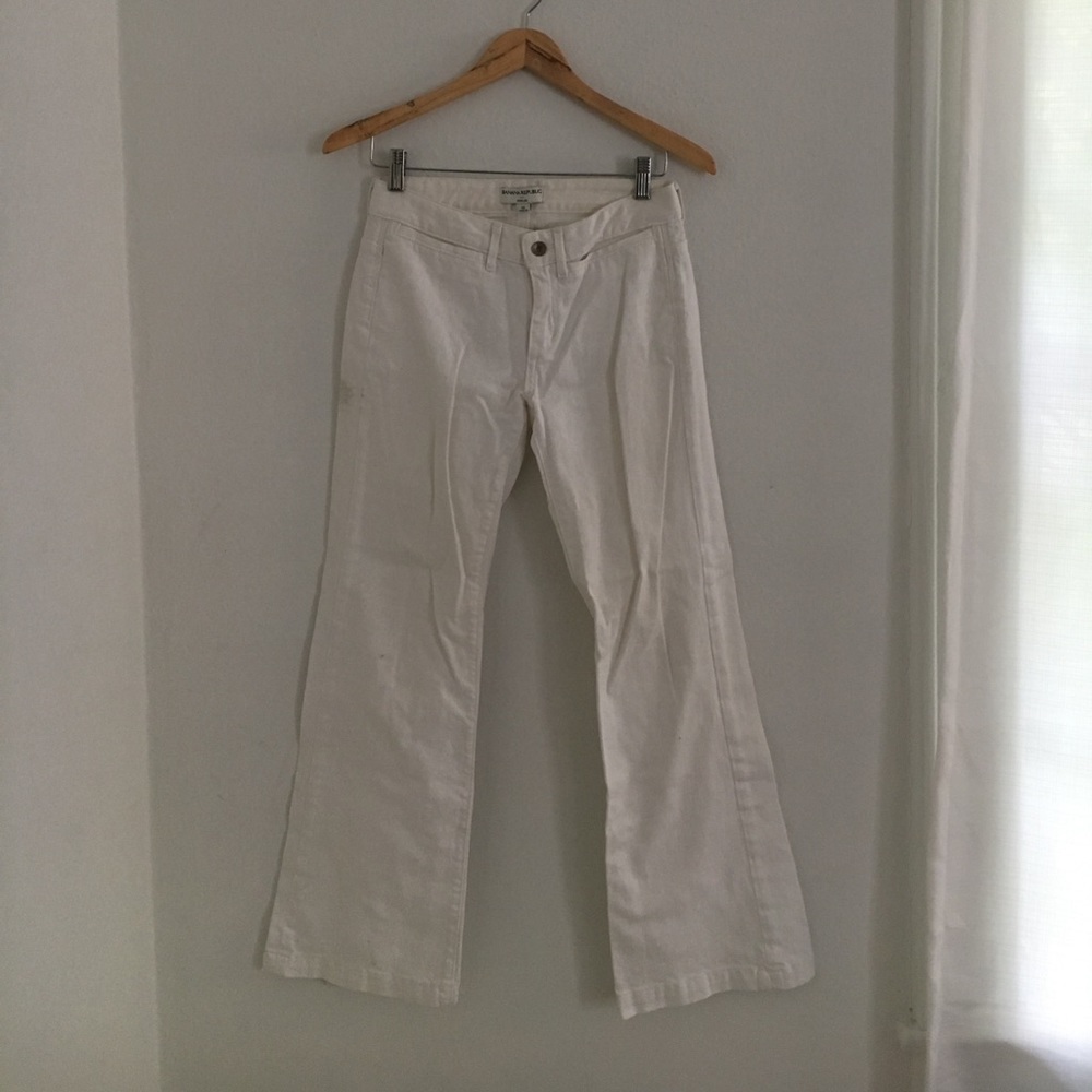 Banana Republic, Classic White Wide Leg Pants