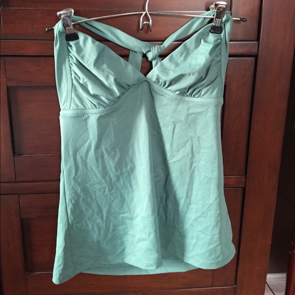 BNWT Jcrew Small halter tankini, sea foam green