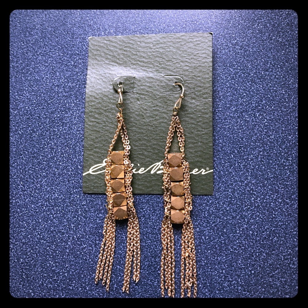 NEW Eddie Bauer gold chandelier earrings
