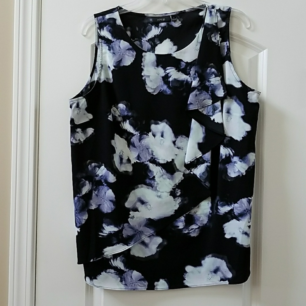 Pretty navy, white, purple top