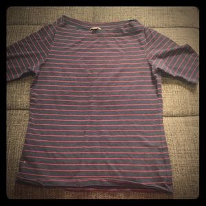 Navy and Red Striped Top