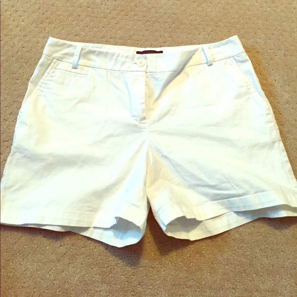 White chino shorts