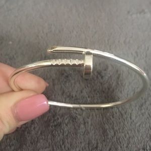 Silver plate screw bracelet